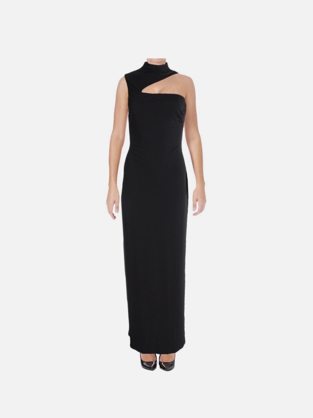 Lauren Ralph Lauren Black One-Shoulder Cutout Maxi Dress